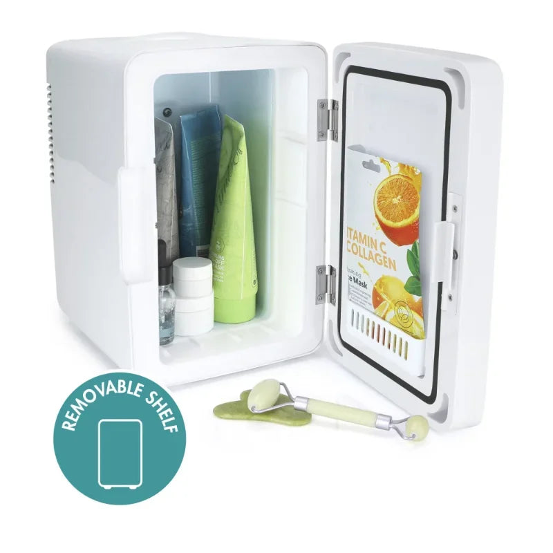 6L Mini Beauty & Skincare Refrigerator, LED lighted Glass Door